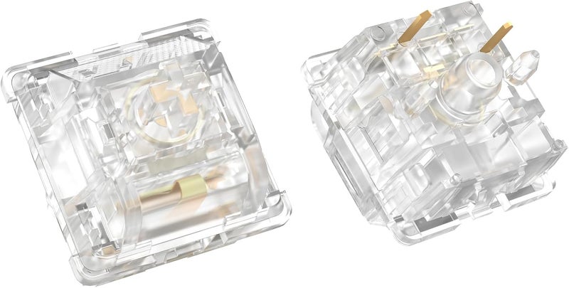 DUROCK Ice King Tactile Switches, 68g Progressive Spring Transparent Clear RGB Switch, 5 Pins Lubed T1 Tactile Mechanical Keyboard Switches (110pcs) - Image 5